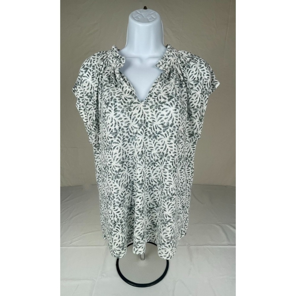 Bobeau Blouse Large Floral Lace Cap Sleeve Stretch Lightweight Summer Top Womens - Picture 14 of 15